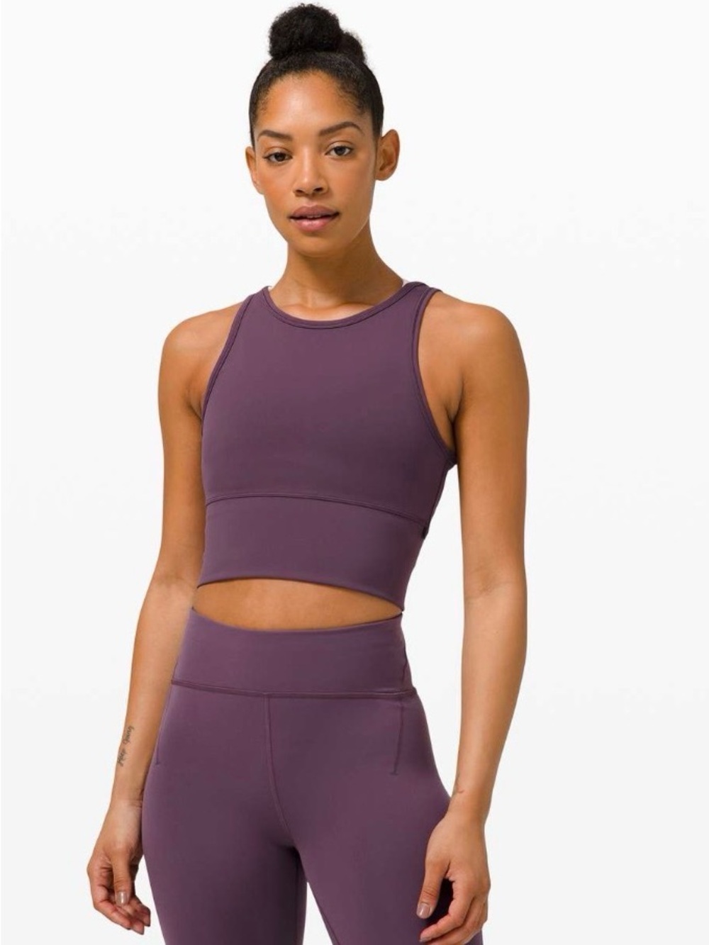 Lululemon Power Pivot Tank Everlux Cropped Tank Top Grape Thistle Purple Size 12